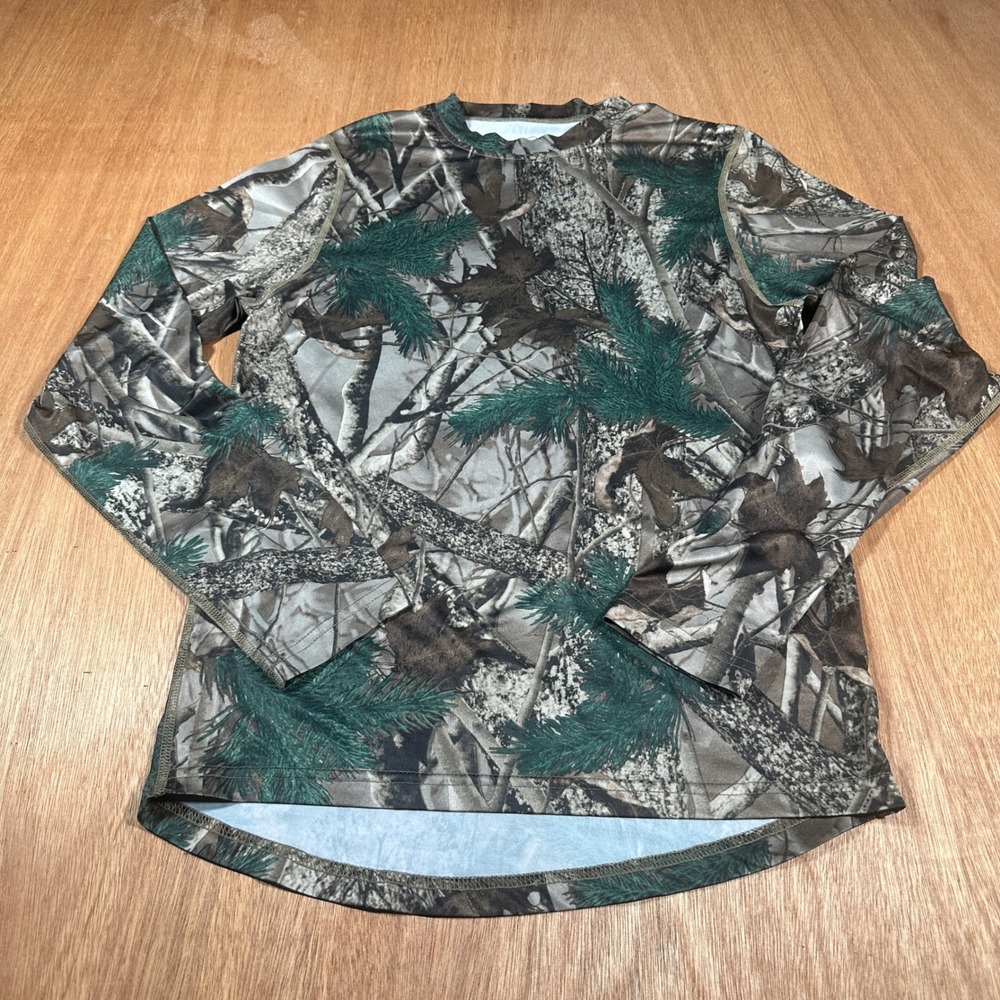 St. John's Bay Camo Top Women S Multicolor Forest Hunting Long Sleeve Crew Neck